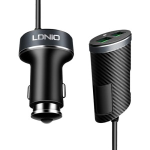 LDNIO Ładowarka samochodowa przód i tył C502 ( 4xUSB / 5,1 A / dwuczęściowa / 1m)