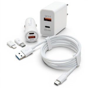 Ładowarka uniwersalna Plus 4w1 (Sieciowa / Samochodowa QC 3.0 + PD)